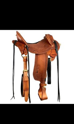 NEW HALF BREED LATHER SADDLE 17 ''