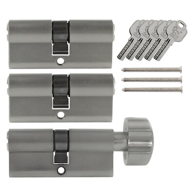 Cylindre De Serrure 80 Mm 40-40 Avec 5 Clés Double Cylindre