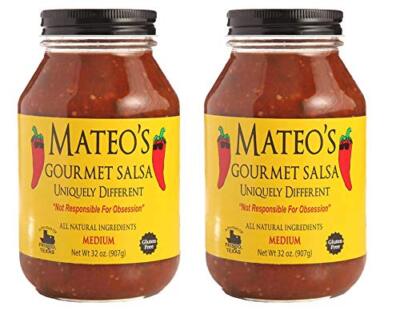 Mateo's Premium Gourmet Medium Salsa Pack of 2 Jars 32oz Gluten Free Kosher