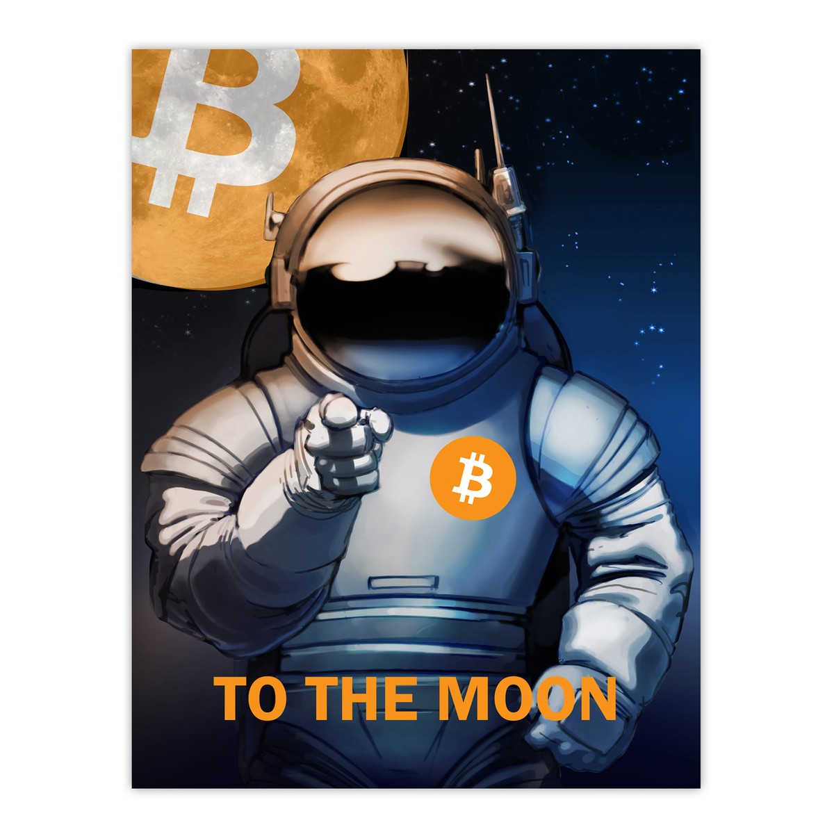 Crypto Currency To Moon Astronaut Satoshi Wall Art Poster Print | eBay UK