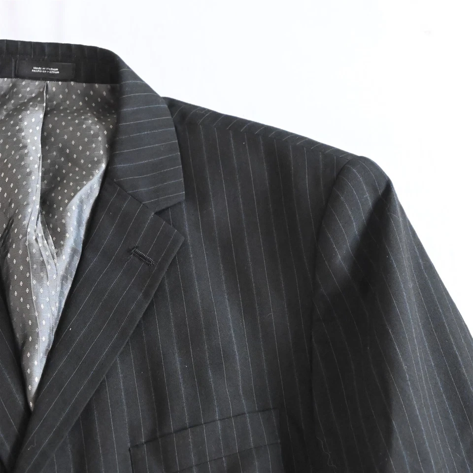 J Ferrar Modern Fit 42R 34x30 Gray Stripe Mens Coat Jacket Pants Suit - Image 2 of 4