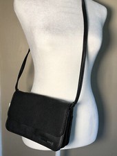 NWT Reaction Kenneth Cole Black Leather Flap Gusset Mini Bag Crossbody Purse New