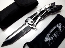 Jin Jun Lang Pocket Knife 5Cr15MoV Blade Mechanical Lock Manual Robotic Two Tone