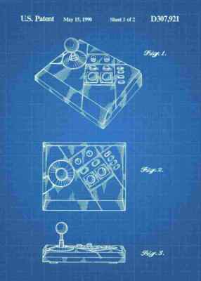 nes advantage joystick 3 Patent Print A4 Vintage