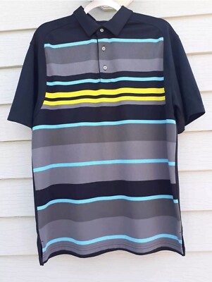 PGA Tour Pro Series Golf Polo Shirt Short Sleeve Mens LG Multi Color