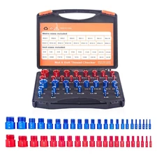 Nut & Bolt Thread Checker - Inch & Metric Nut & Bolt Identifier Gauge Set, 36 Ma