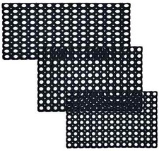 Black Hollow Mat Outdoor None Slip Entrance Rubber Anti Fatigue Dirt Catcher