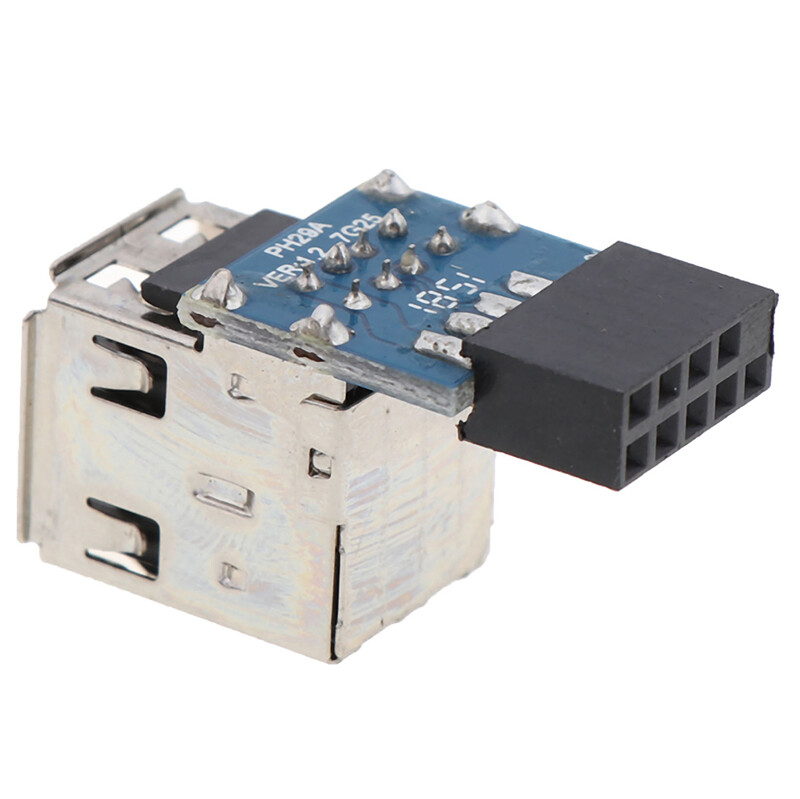 Internal Header Adapter 2 Ports USB2.0 A Female 9Pin Motherboard to