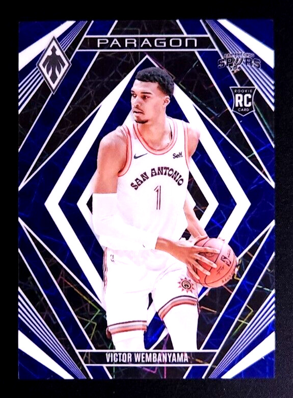 2023-24 Panini Phoenix Victor Wembanyama #13 Paragon Blue Lazer Rookie RC /275