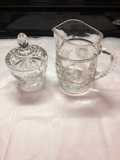Anchor Hocking EAPG Creamer And Sugar Set