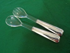 Vorleger Salatbesteck 18 cm mit Griffen Hammerschlag in Echtsilber 835er TOP !