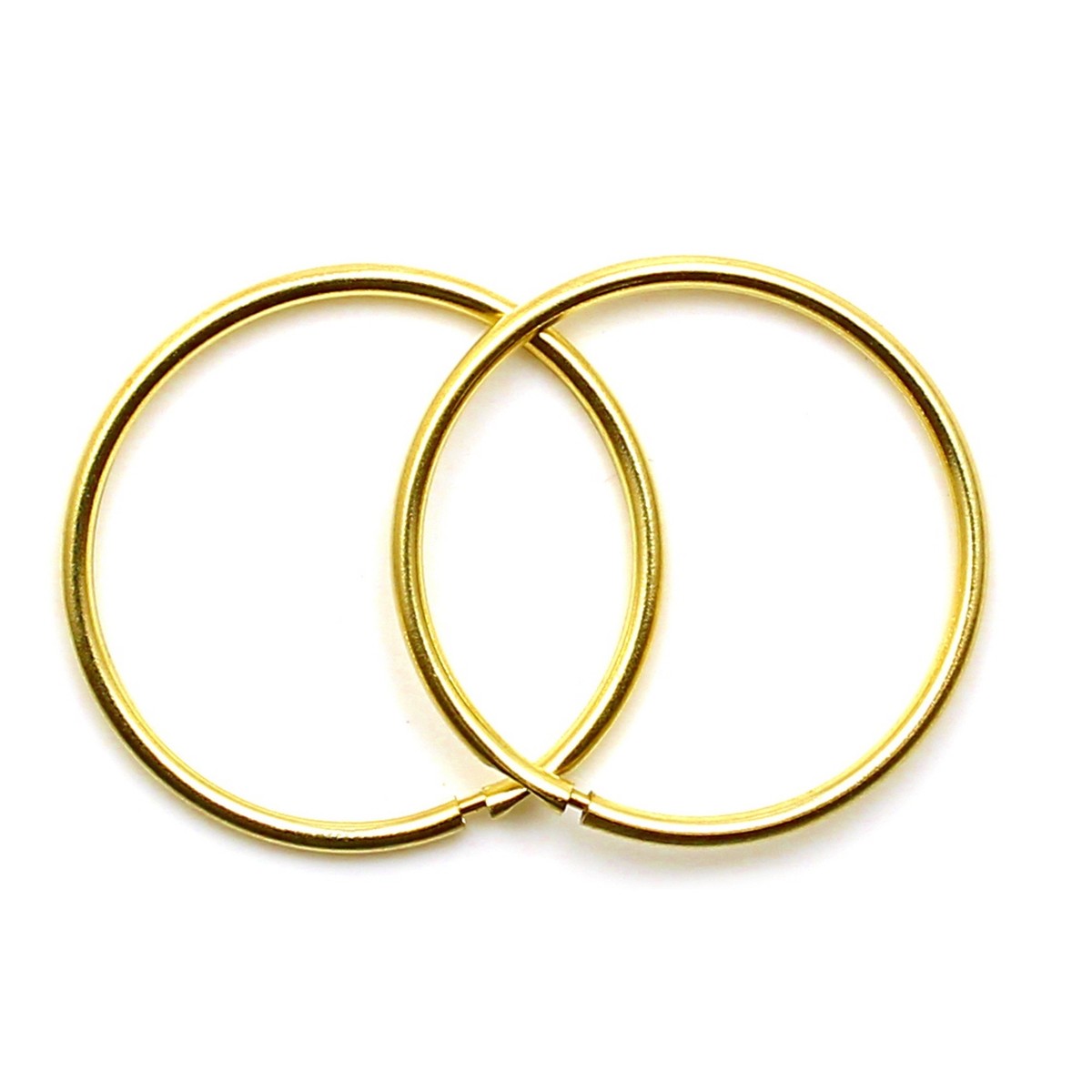 9ct Gold Hoop Earrings 14 mm Plain Sleepers Light Weight (1 Pair
