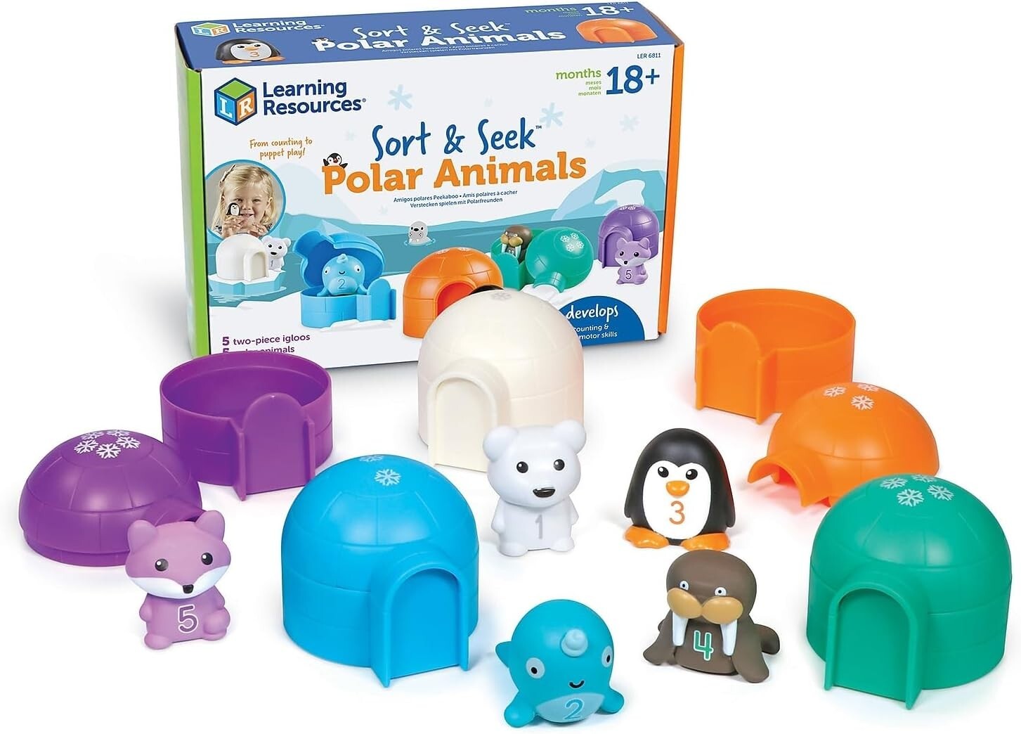 NEW Learning Resources Sort and Seek Polar Animals Toy Set 1