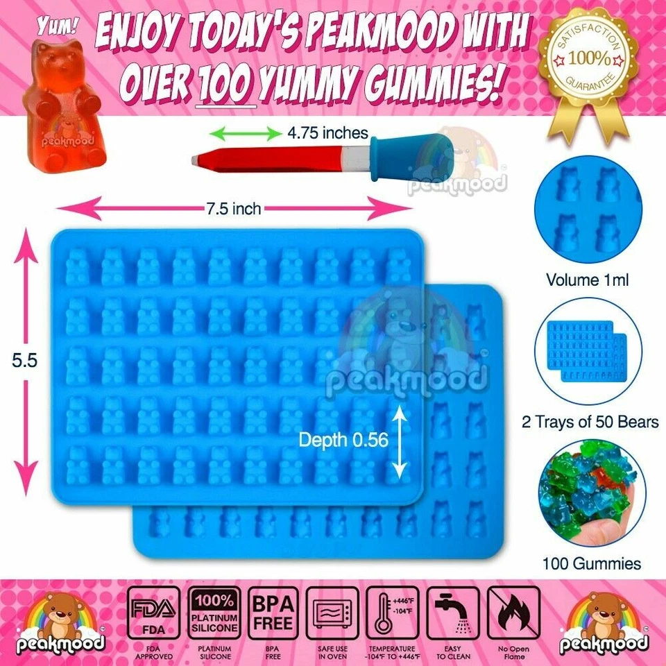 Paquete de 2 moldes de chocolate para moldes de oso, mariposa, flores para moldes de chocolate y goma Foto 3 de 4