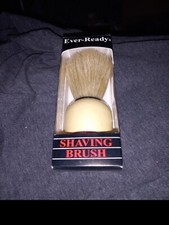 NOS Vintage Ever-Ready C40 Shaving Brush Red Beige Handle Imported bristle