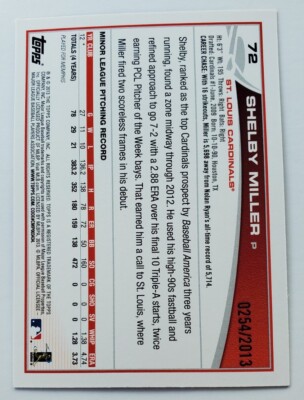 2013 Topps Opening Day Blue Shelby Miller St. Louis Cardinals #72