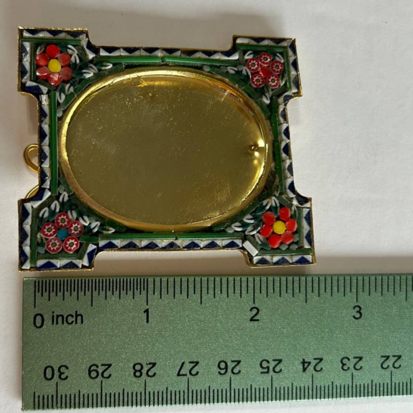 Vintage Micro Mosaic Mini Picture Frame Made in Italy Gem