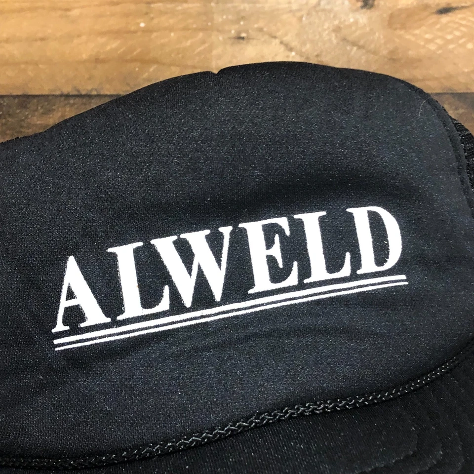 Gorra de camionero vintage Alweld con cierre a presión para hombres negra blanca años 90 barcos de navegación - LEER Foto 3 de 4