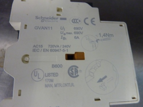 Disyuntor de arranque de motor SCHNEIDER GV2ME05 0,63-1A con GVAN11 (30360) - Imagen 8 de 10
