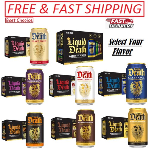Liquid Death, Flavored Sparkling Water, 12-Pack (12oz Cans), Select your flavor. - 第 1/14 張圖片