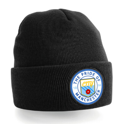Manchester City Round CREST Fanmade Bronx Turn Up Hat Printed Logo