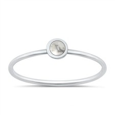 Round Baby Ring Genuine Sterling Silver 925 Oxidized Height 4 mm Sizes 1 - 8