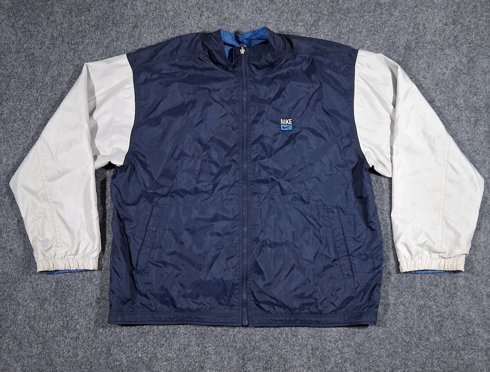 SACAI X NIKE Giacca a vento vintage Nike reversibile XL bianca etichetta tasche full zip ventilata