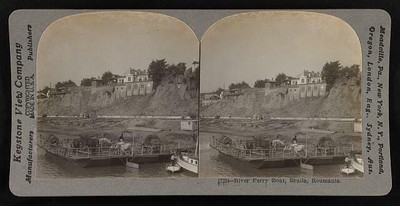Photo:River ferry boat, Braila, Roumania,Romania 1860-1930