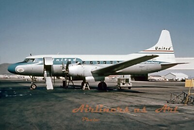 United Airlines Convair 340 N73117 at SFO in the 1960's 8''x12'' Color Print