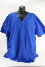 Cherokee Workwear Scrub Top Blue Two Pocket Scrubs Shirt Uniform Clothing 
