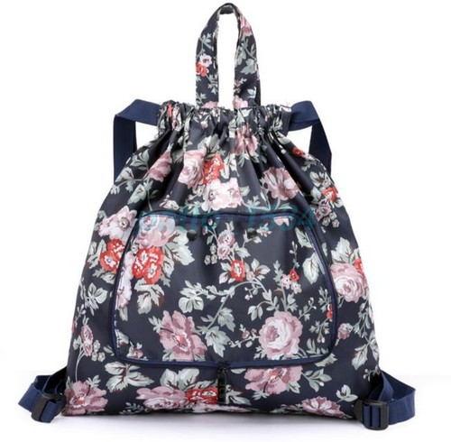 Lareg Foldable String Drawstring Bag Pack Tote School Sports Backpack Waterproof - Picture 25 of 32