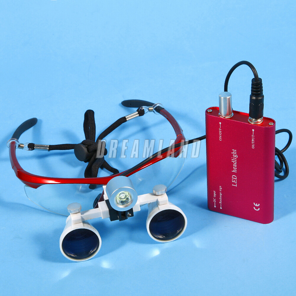 Surgical Dent LED Headlight Lamp Battery & 3.5x420mm Loupes