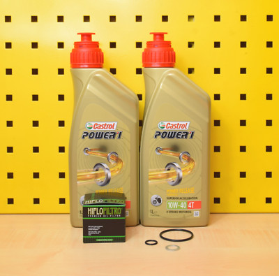Inspektionskit Öl Castrol 10W40 Ölfilter Luft Kerzen Suzuki AN Burgman