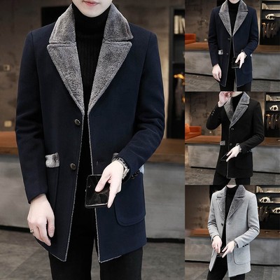 Herrenmantel Kurzmantel Mit Pelzkragen Herren Herren Mantel Mantel