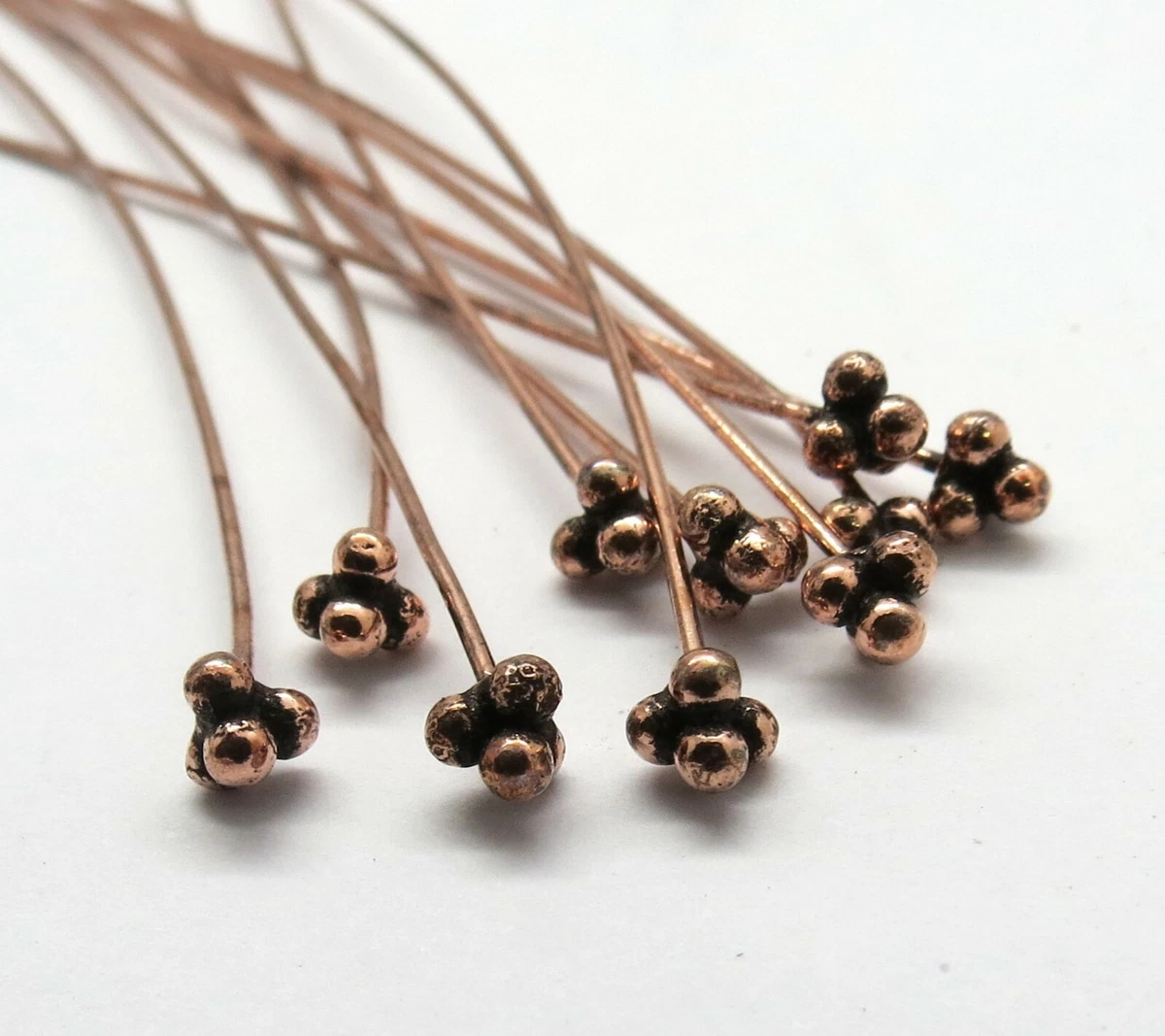 10 Pieces Antique Copper Headpin 22 gauge wire Jewelry Making Headpin 75mm  Long