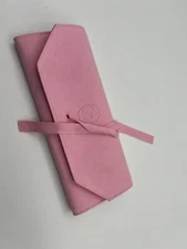 Swarovski Travel Jewelry Roll Pouch Pink Tie Ribbon Gently Used