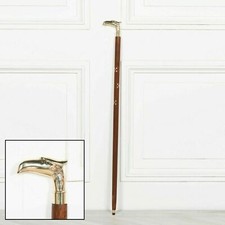 Brass Vintage Style Eagle Head Handle Victorian Brown Wooden Walking Stick Cane
