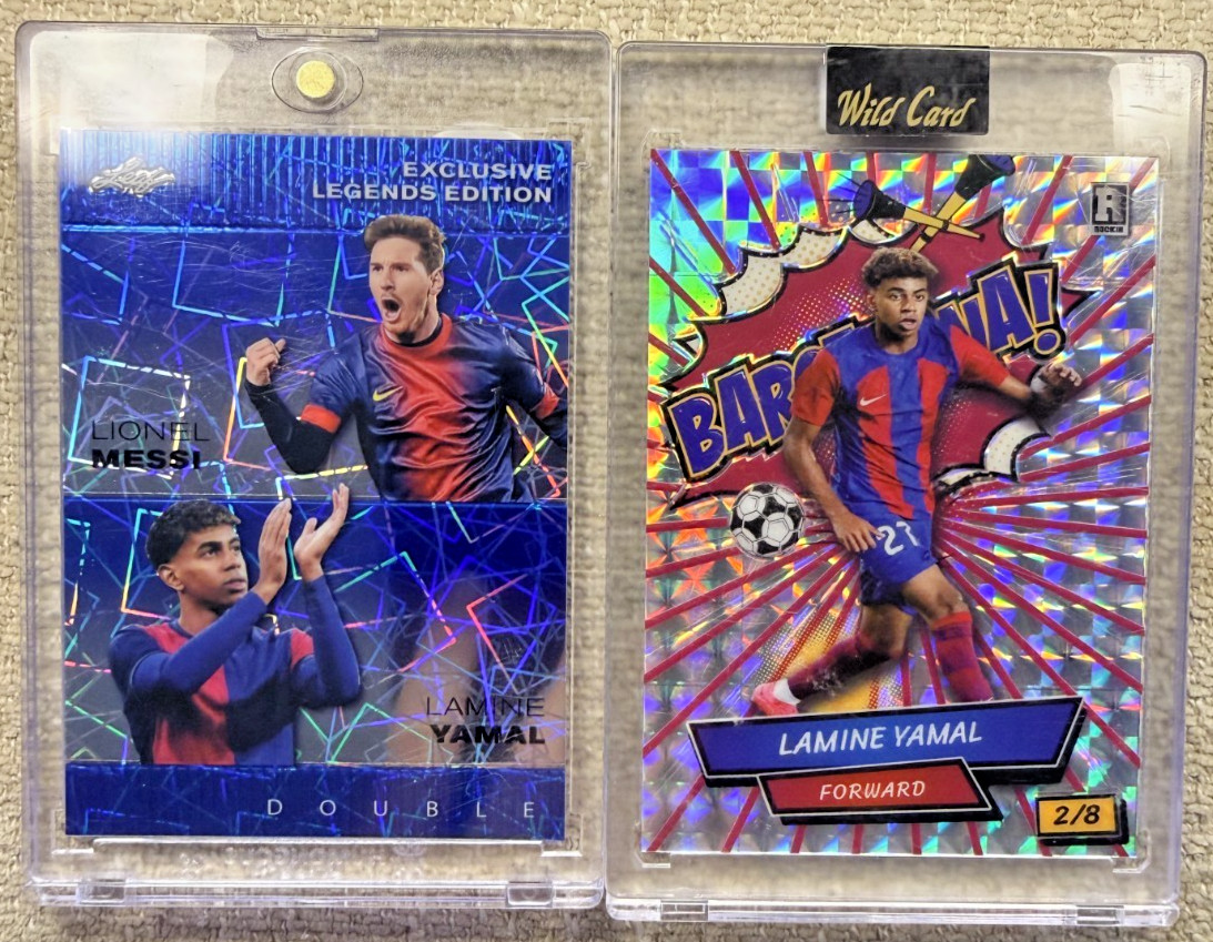 Lamine Yamal Rookie /20 & /8 SSP Barcelona Messi Dual Card Lot