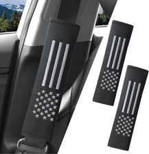 2PC Car Seat Belt Covers Pads,Seatbelt Strap Cover,Seat Belt Black USA Flag