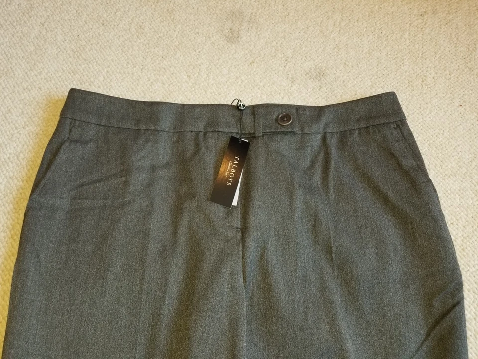 NWT $79 Womens Pants-TALBOTS-grey rayon stretch high rise "Signature Boot"-16P - Image 2 of 4