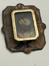 Antique Gold Filled Victorian Mourning Pendant, Hair encased in Damaged Frame
