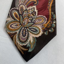 Corbata De Colección Windsor Seda Art Nouveau Boteh Semilla Floral Boho Declaración 3.8x59