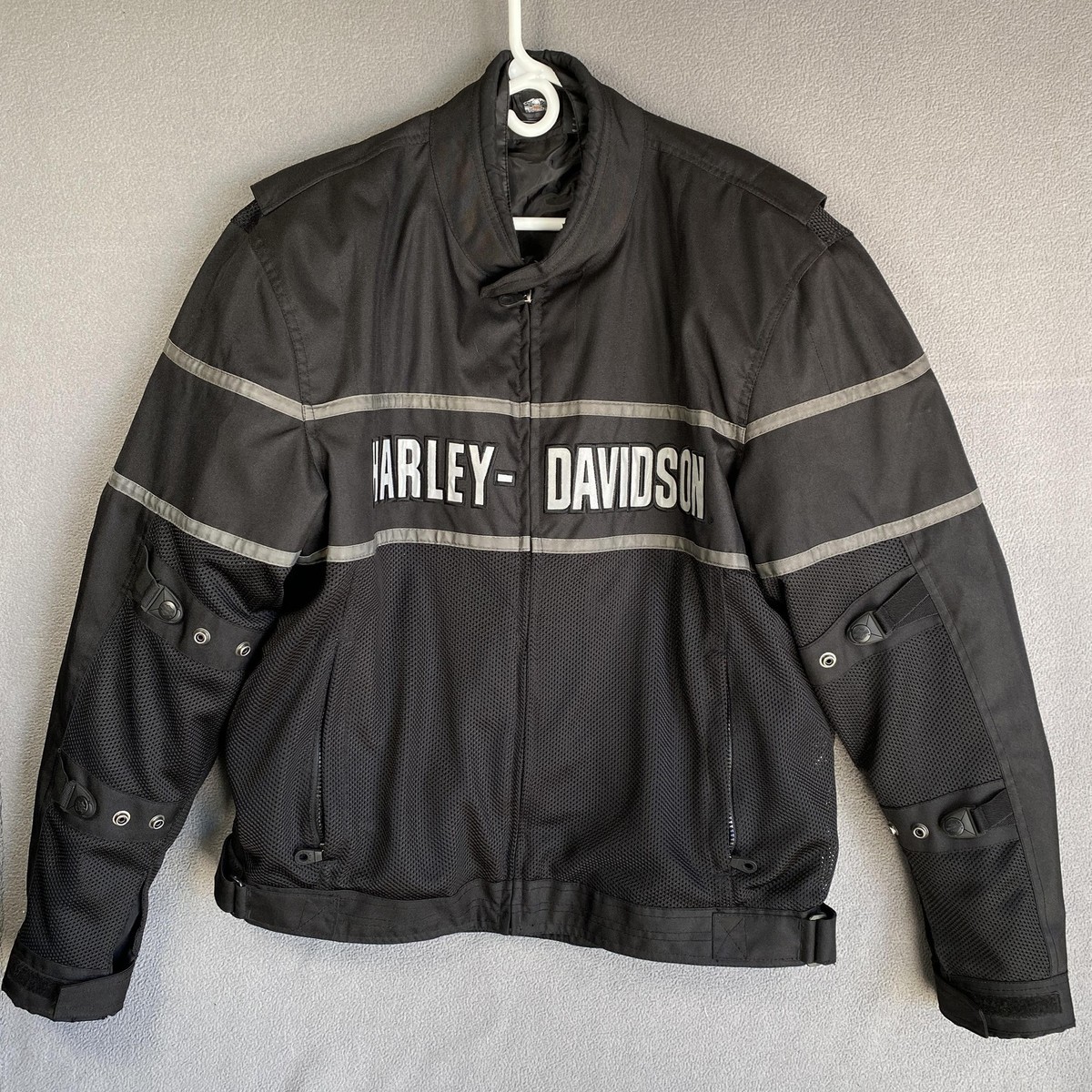 Harley-Davidson Jacket Mens XL Black Mesh Reflective Motorcycle
