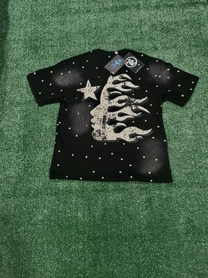 Hellstar Men's Black Graphic Logo Crew Neck Short Sleeve T-Shirt Size M
