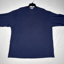 Vintage Lee Long Sleeve Men's Extra Large Blue Blank Shirt Made In USA 90s