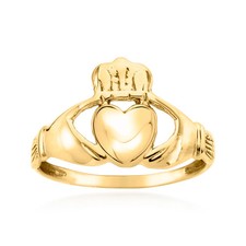 Vintage 10kt Yellow Gold Claddagh Ring. Size 6