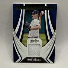 2022 Absolute Rookie Threads Matt Manning Relic #14 MLB Detroit Baseball Card. rookie card picture