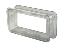 Window for roller shutters / dimensions 107.5 x 55.5 mm for panel thickness 18-22.5 mm / clear