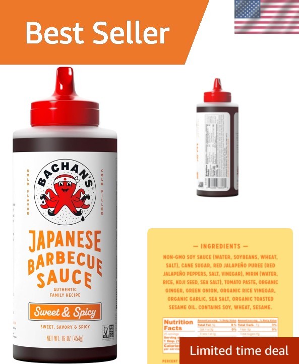 Delicious Sweet & Spicy BBQ Sauce, 16 Oz - Non-GMO,  Friendl