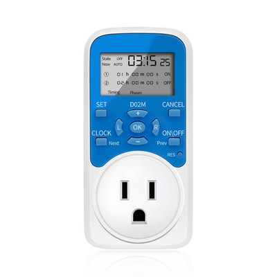 Timer Outlet, Programmable 110V/220V Pump Timer Switch, Minimum Setting by Secon